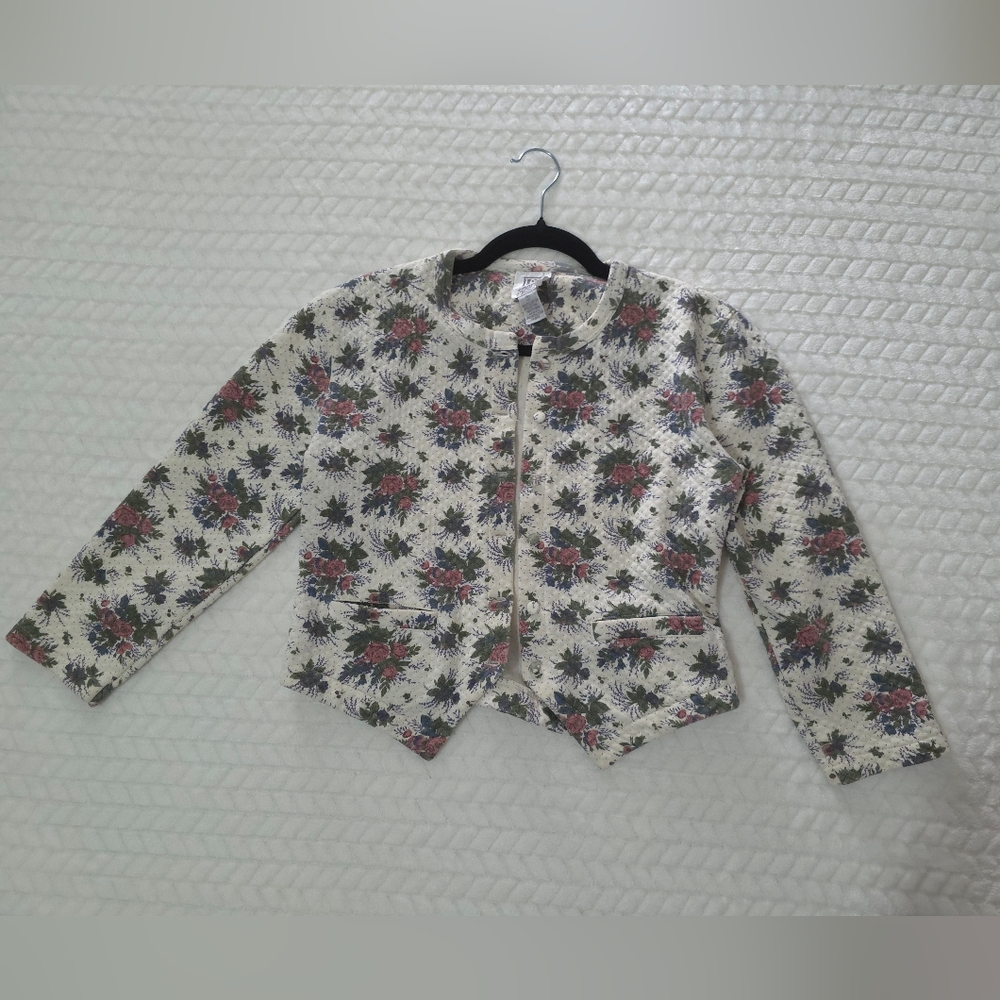 Vintage Floral Button Up Jacket